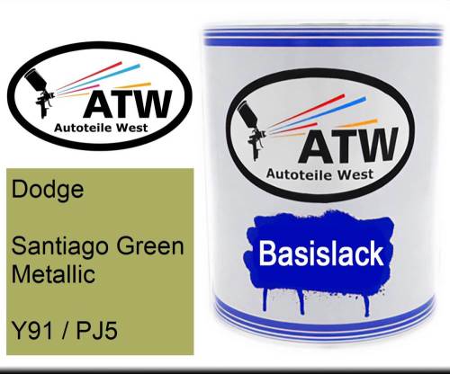 Dodge, Santiago Green Metallic, Y91 / PJ5: 1L Lackdose, von ATW Autoteile West.